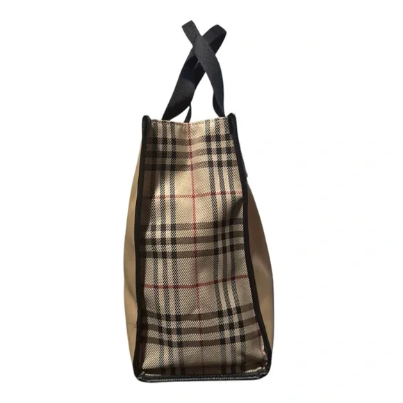 Burberry London Tan Tote W/ Nova Check Details - COA INCLUDED - Picture 4 of 8